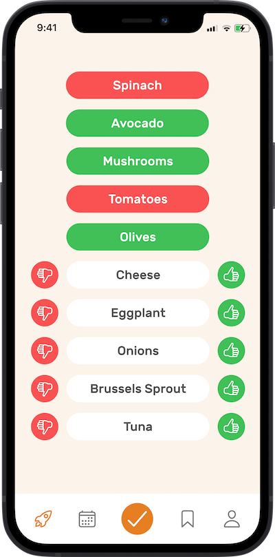 iphone app selection preferences selection screen